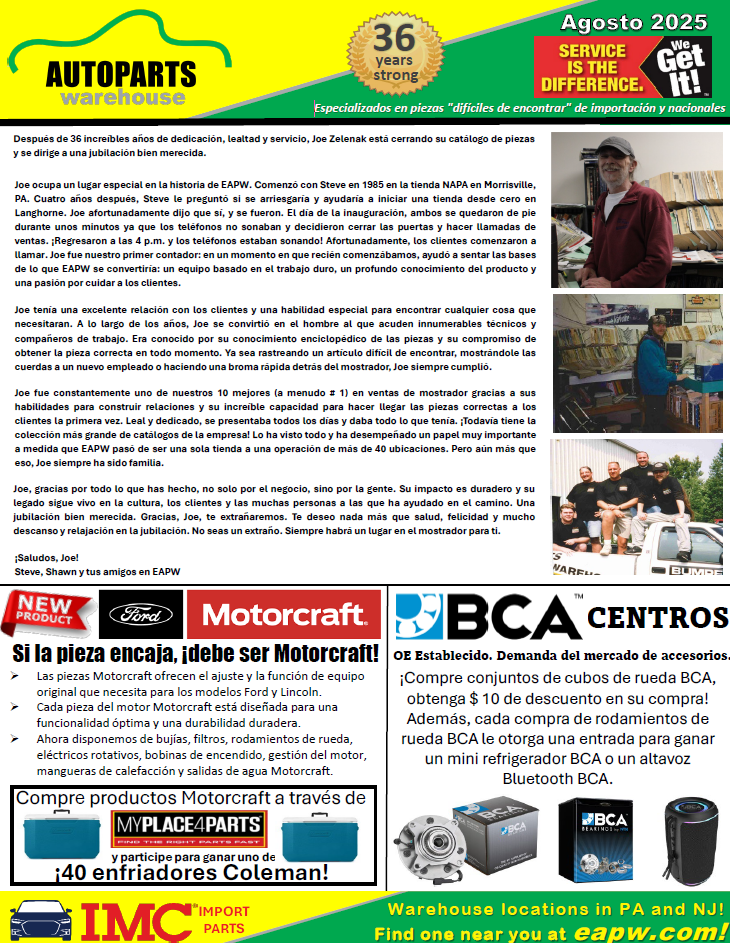 Folleto de ventas de agosto de 2025